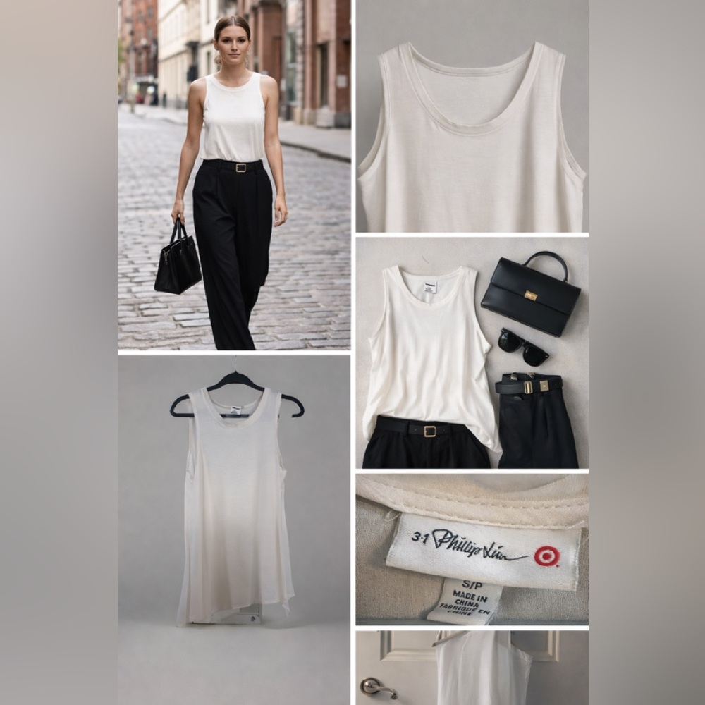 3-1 Phillip Lim Target Ivory Sleeveless Tank Top Minimalist Capsule Wardrobe Sm